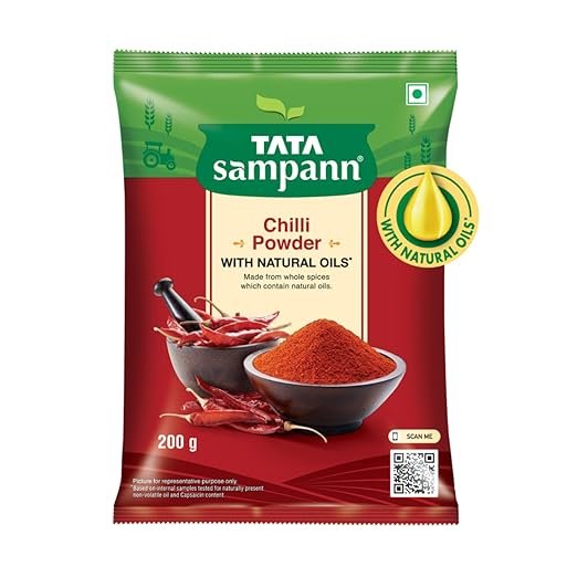 Tata Sampann Chilli Powder with Natural Oils, 200g, Lal Mirchi Powder, Mirchi Powder